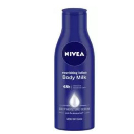NIVEA Nourishing Body Milk 200ml Body Lotion with Deep Moisture Serum | 48 H Moisturization | With 2X Almond Oil | Smooth and Healthy Looking Skin |For Very Dry Skin